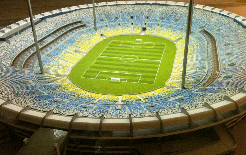 RJ define as cores das cadeiras do Maracanã: azul, branco e amarelo | globoesporte.com