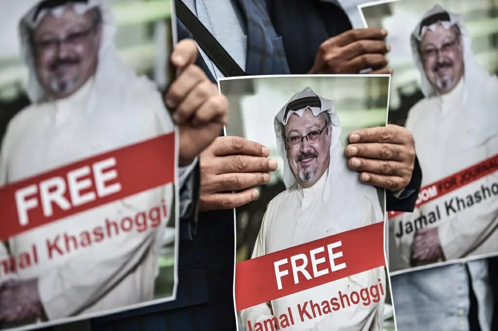 Protesto pela morte do jornalista Jamal Khashoggi