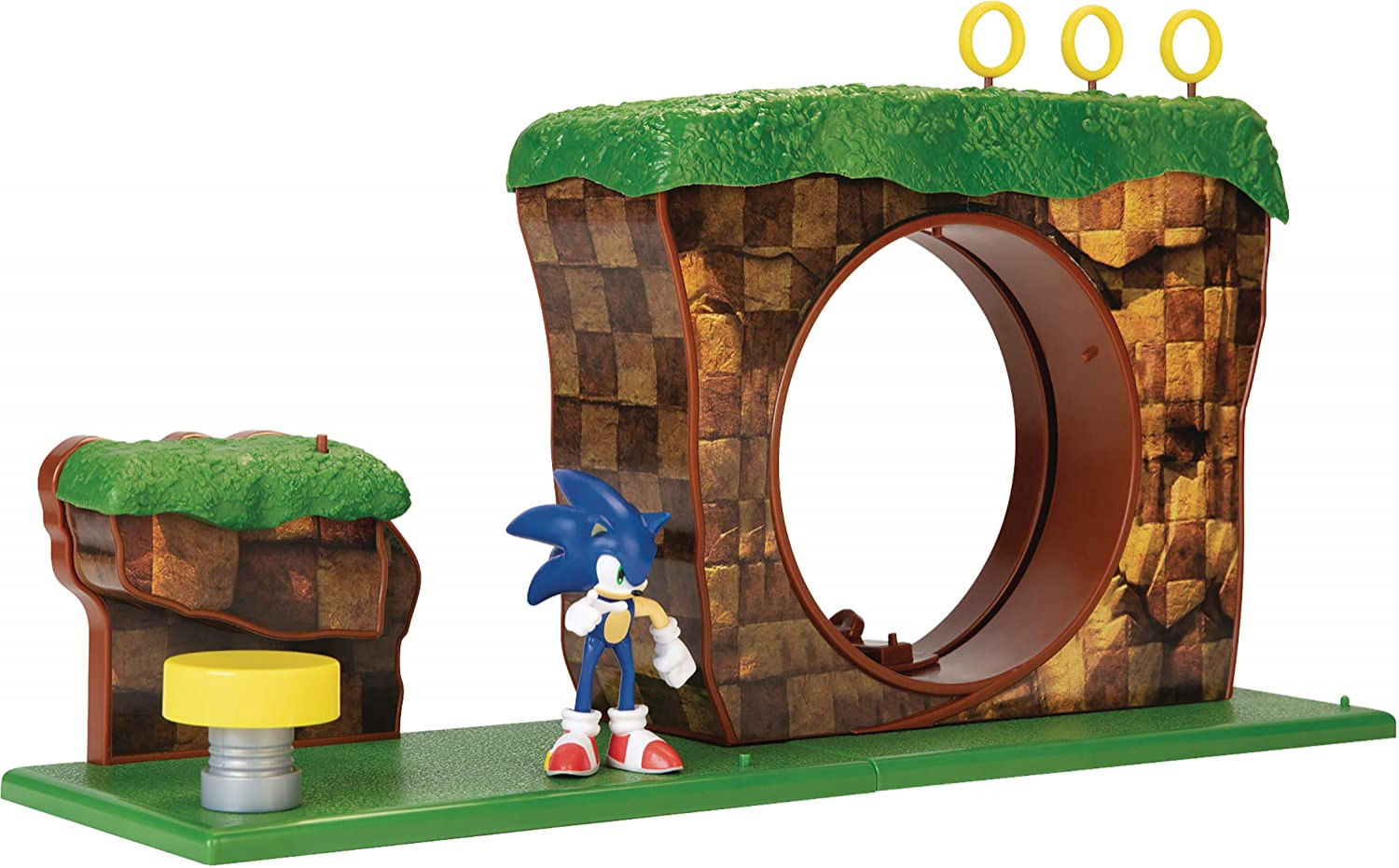 Sonic The Hedgehog Green Hill Zone Playset Com 2,5" Sonic Action Figure