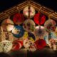 japanese umbrellas, parasols, illuminated