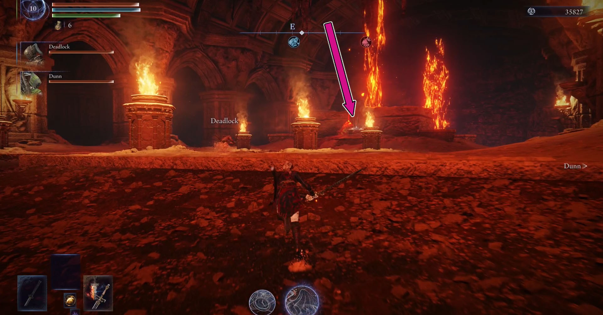 Uma captura de tela de Elden Ring Nightreign mostra o altar onde você pode atualizar armas para o lendário.