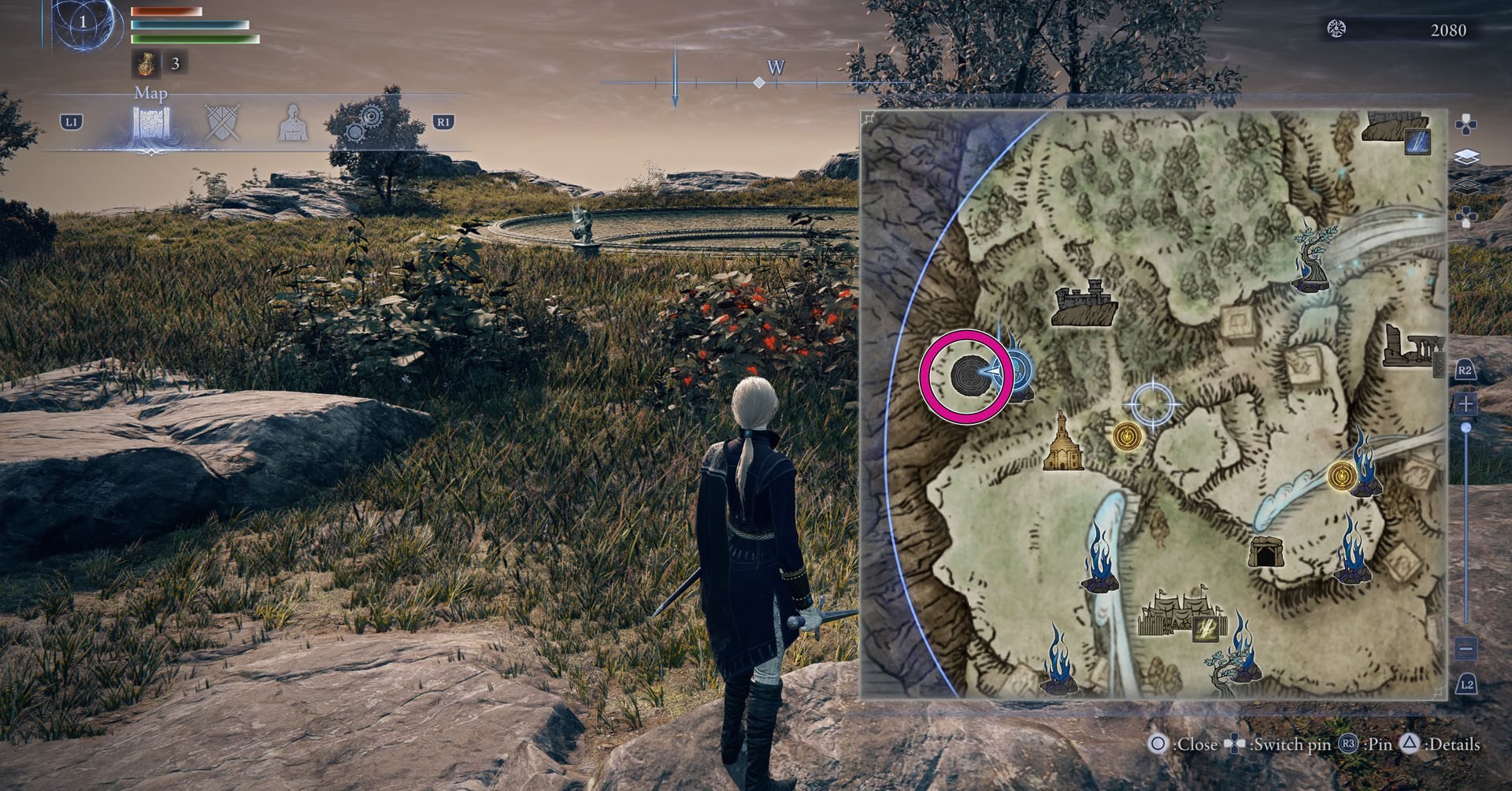 Uma captura de tela de Elden Ring Nightreign mostrando no mapa onde os jogadores podem encontrar uma arena da Evergaol.