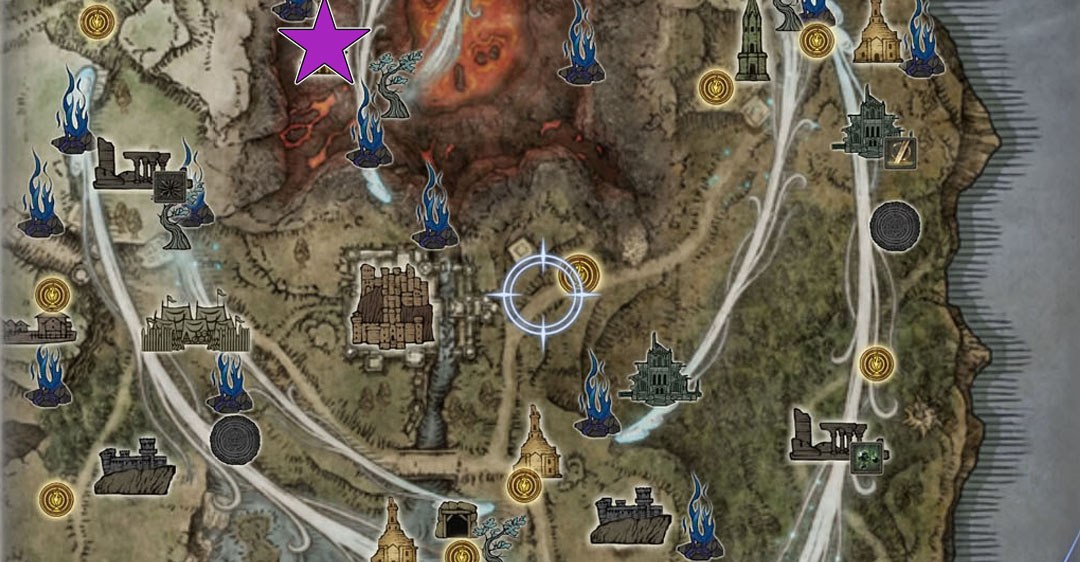 Uma captura de tela de Elden Ring Nightreign mostrando apenas o mapa e a localização de uma igreja quando o evento da cratera acaba.