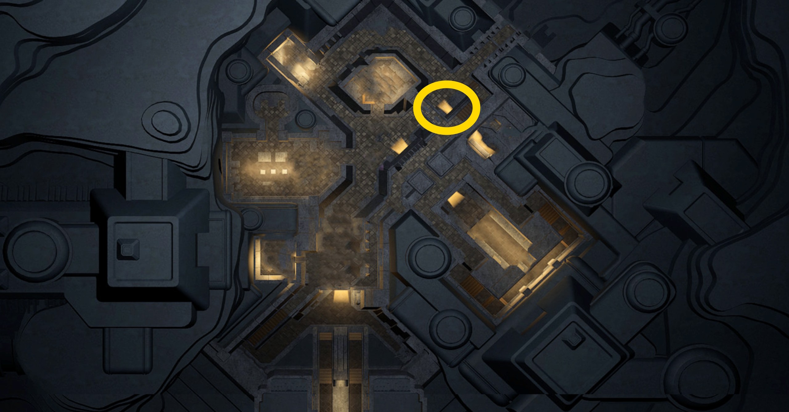 Uma imagem de mapa mostrando onde encontrar o treinador avançado de benefício beneficente em Dune Awakening