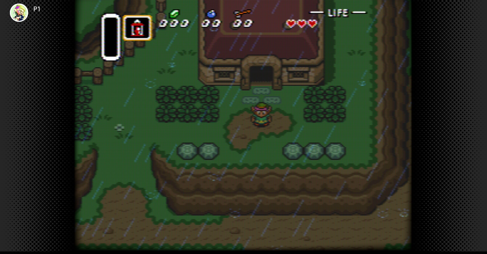 Uma captura de tela do Legend of Zelda: um link para o passado no aplicativo Nintendo Classics do Switch 2, mas com o filtro CRT ligado.