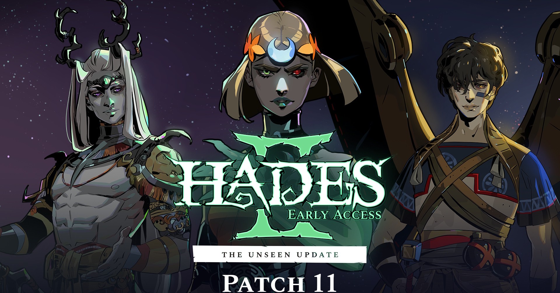 A arte principal de Hades 2 Patch 11, com Melinoe parado ao lado de Icarus