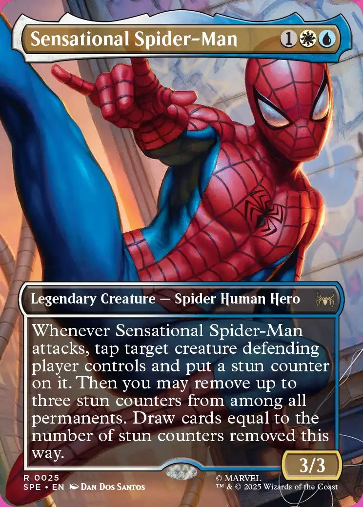 Uma imagem da magia: o cartão de coleta 'sensacional-aranha-homem'