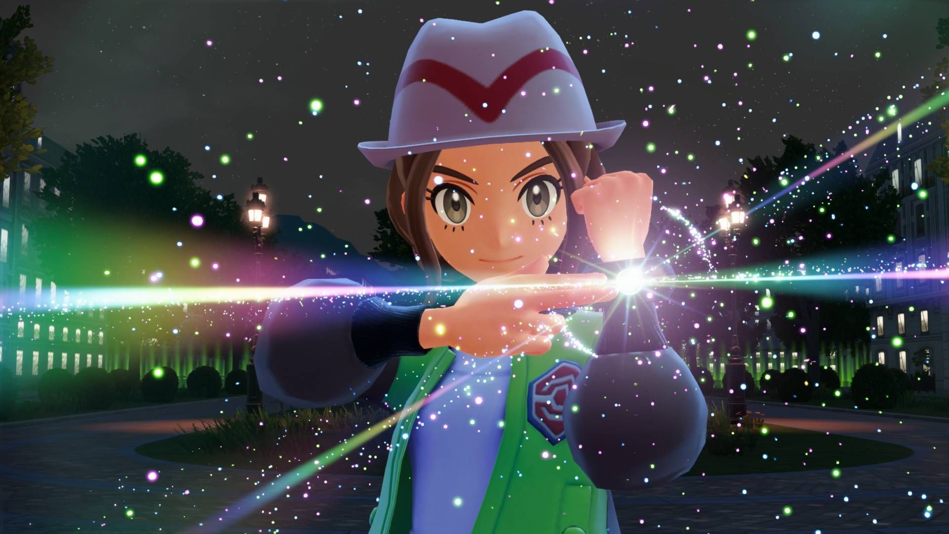 The Pokémon Legends: ZA Trainer ativando seu mega anel.
