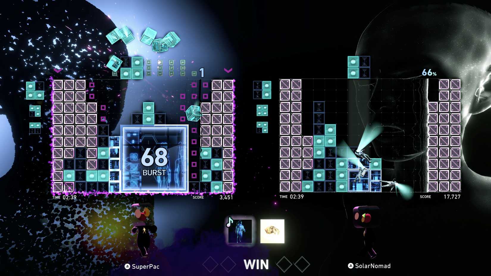 Uma captura de tela multiplayer de luminos surge
