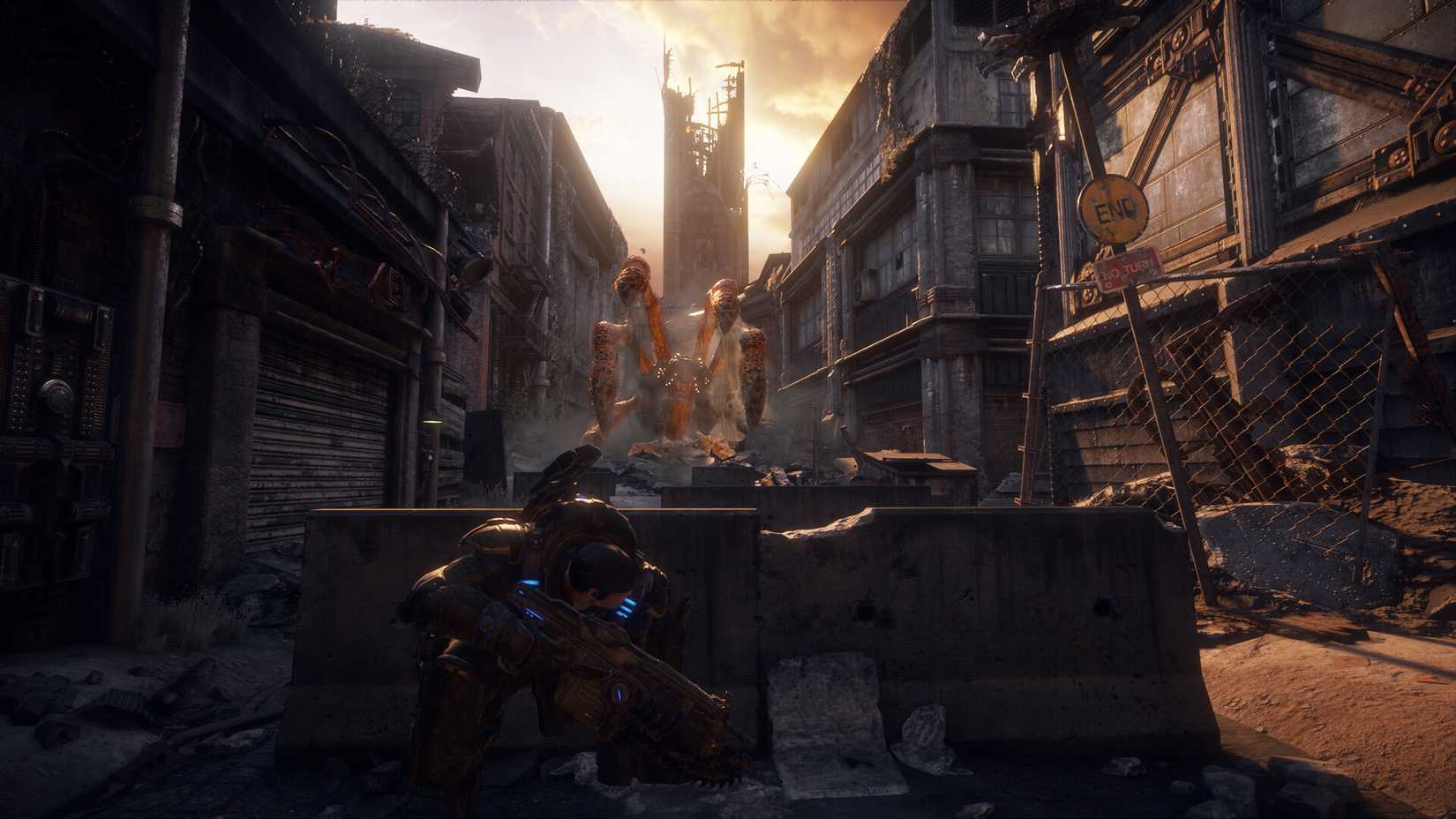 Marcus Fenix ​​se esconde em Gears of War: Reloaded.