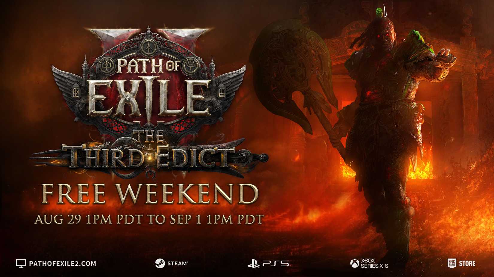 Caminho da imagem oficial do Exile 2 com detalhes sobre o fim de semana gratuito 