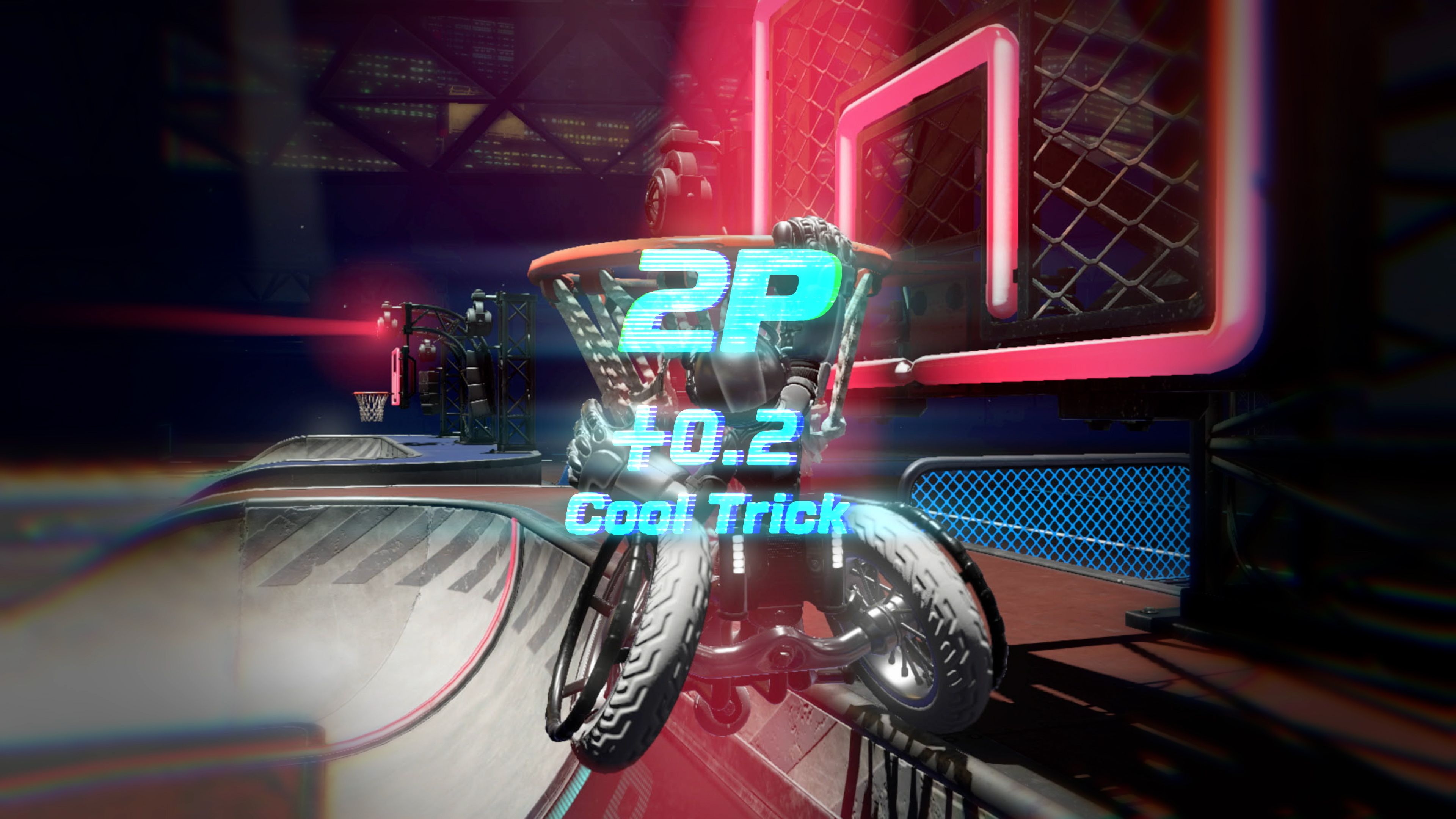 Um jogador afunda uma bola de basquete em drag x drive.