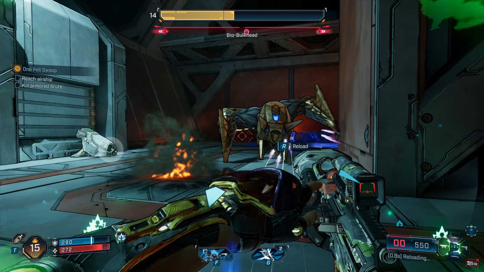 Uma captura de tela Borderlands 4 mostrando o chefe da Bio-Bulkhead