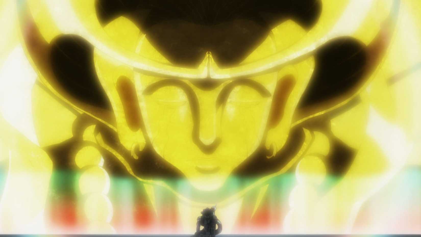 Um gigante Budha Golden atrás de Meruem logo antes de seu sttackk