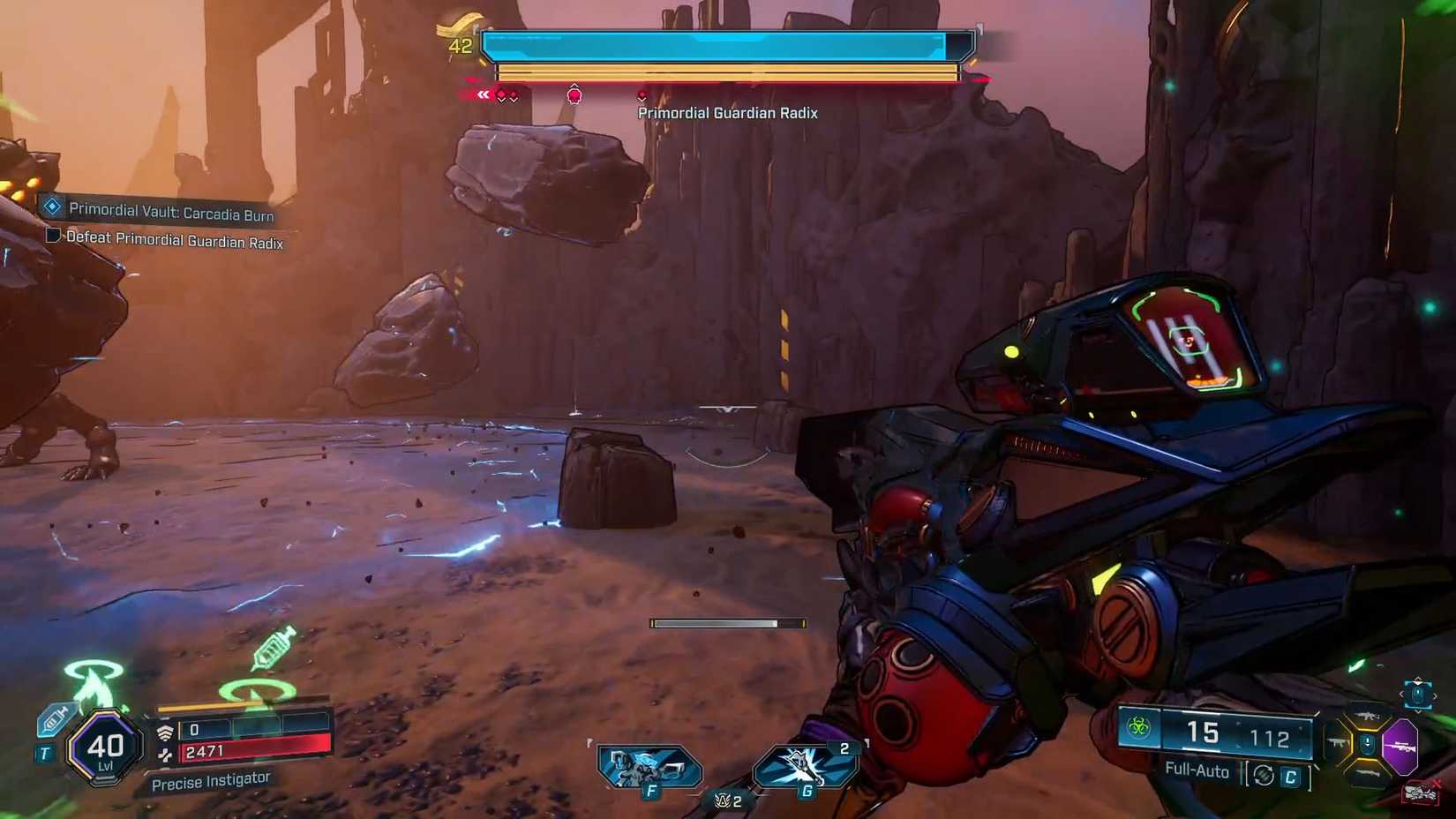 Uma captura de tela Borderlands 4 mostrando a onda de choque Radix cria 