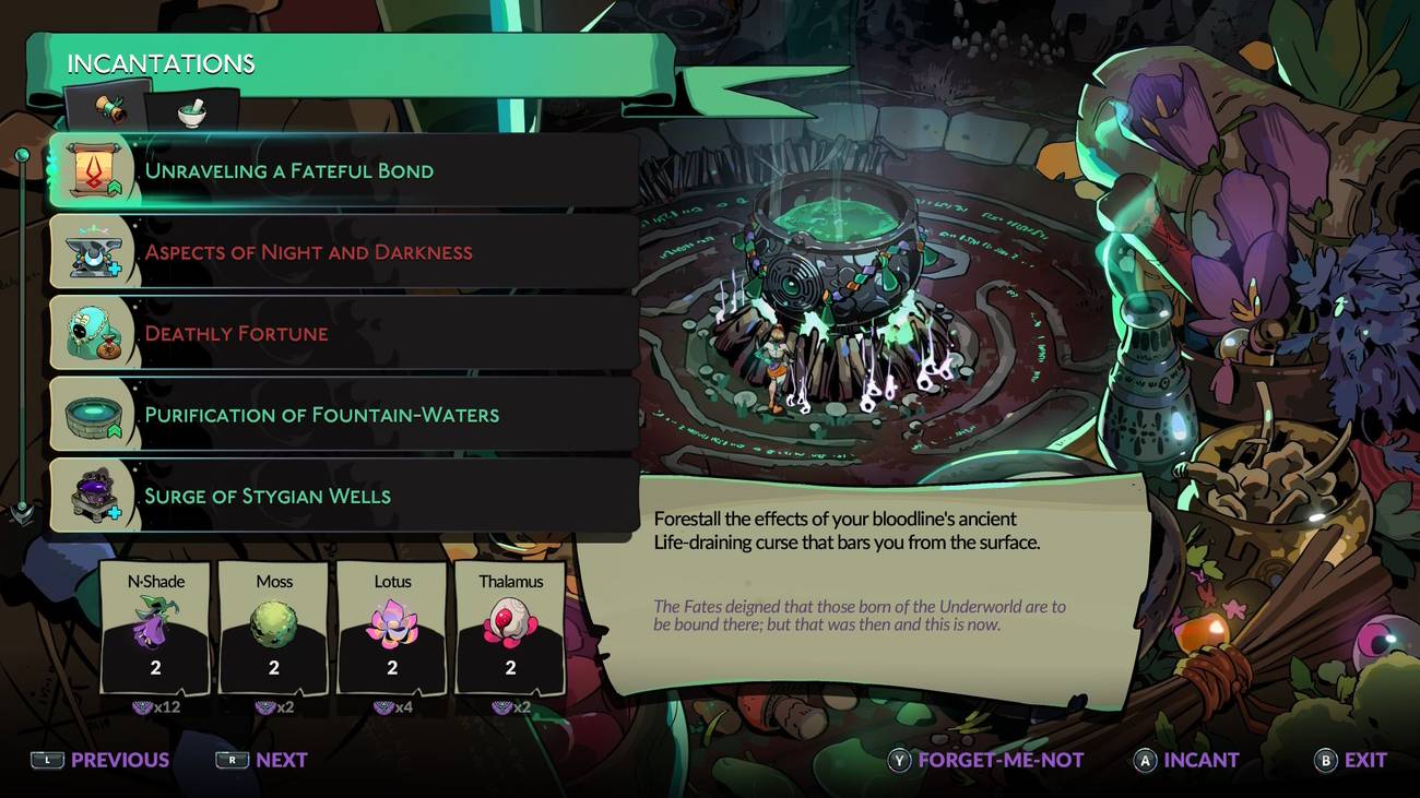 Um menu mostra como chegar à superfície em Hades 2