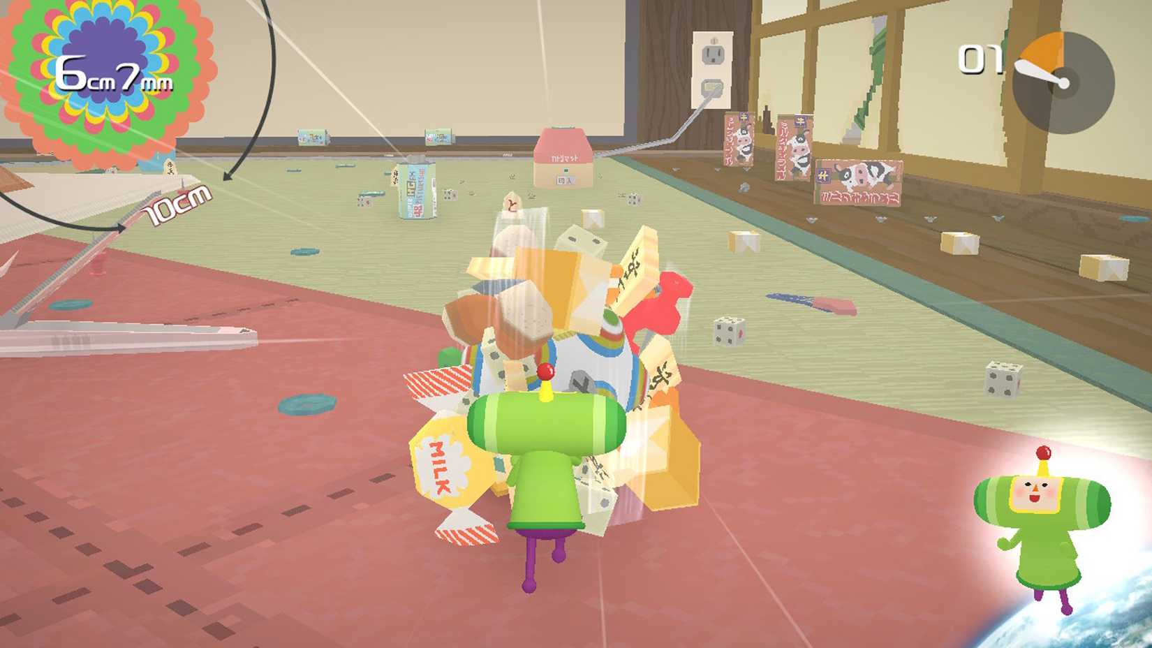 O príncipe de todos os cosmos rolando que é Katari em Katari Damacy