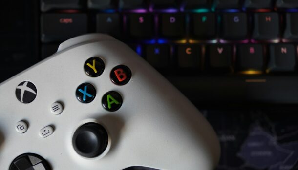 a close up of a video game controller