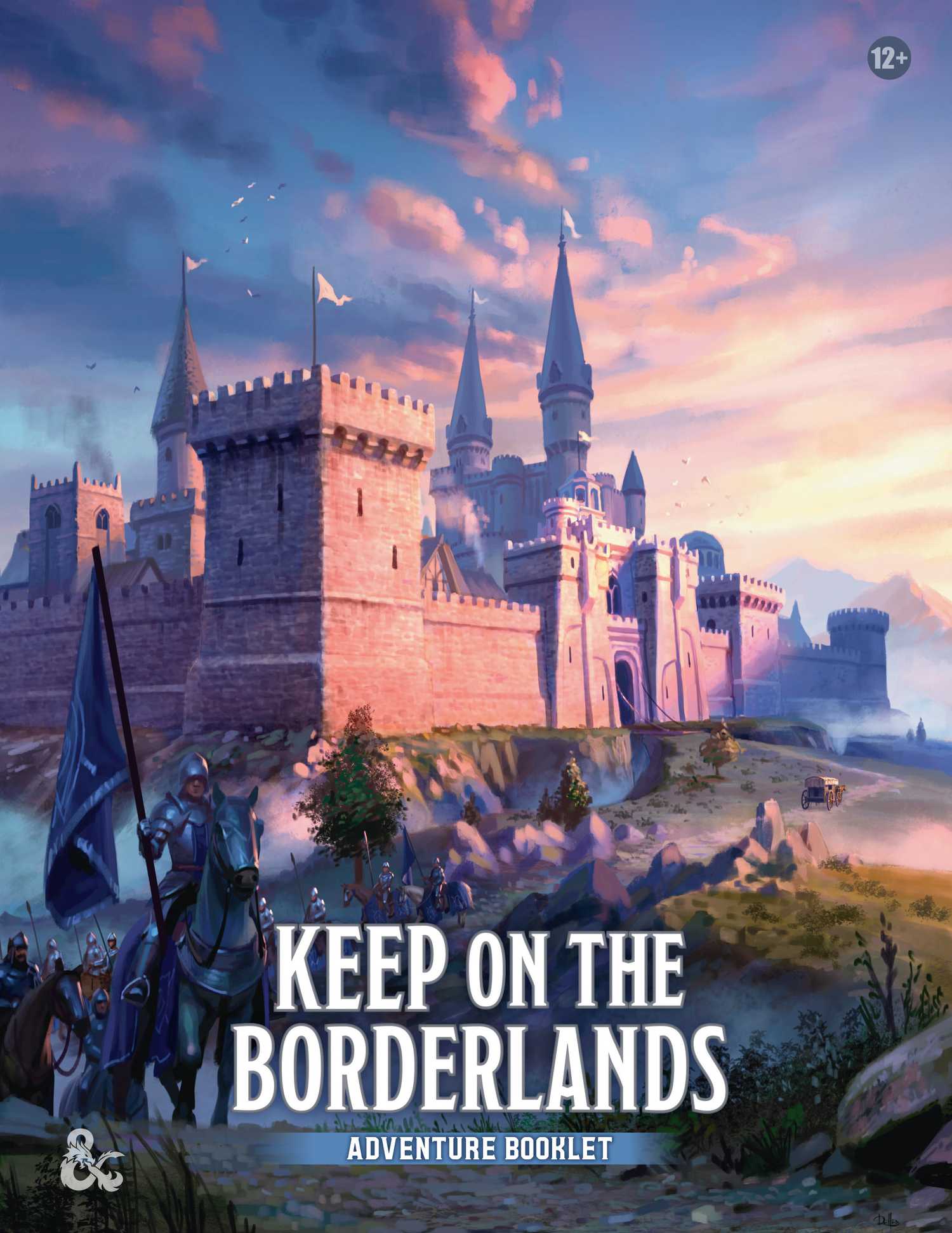 A capa dos heróis dos Borderlands Keep in the Borderlands Liberet mostra Knights a cavalo marchando para fora do Keep