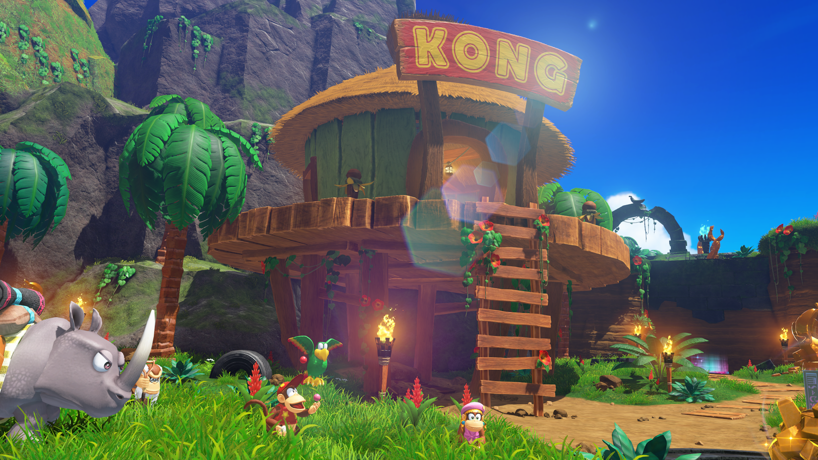 A casa de Donkey Kong aparece no DLC da Ilha DK da Donkey Kong Bananza.