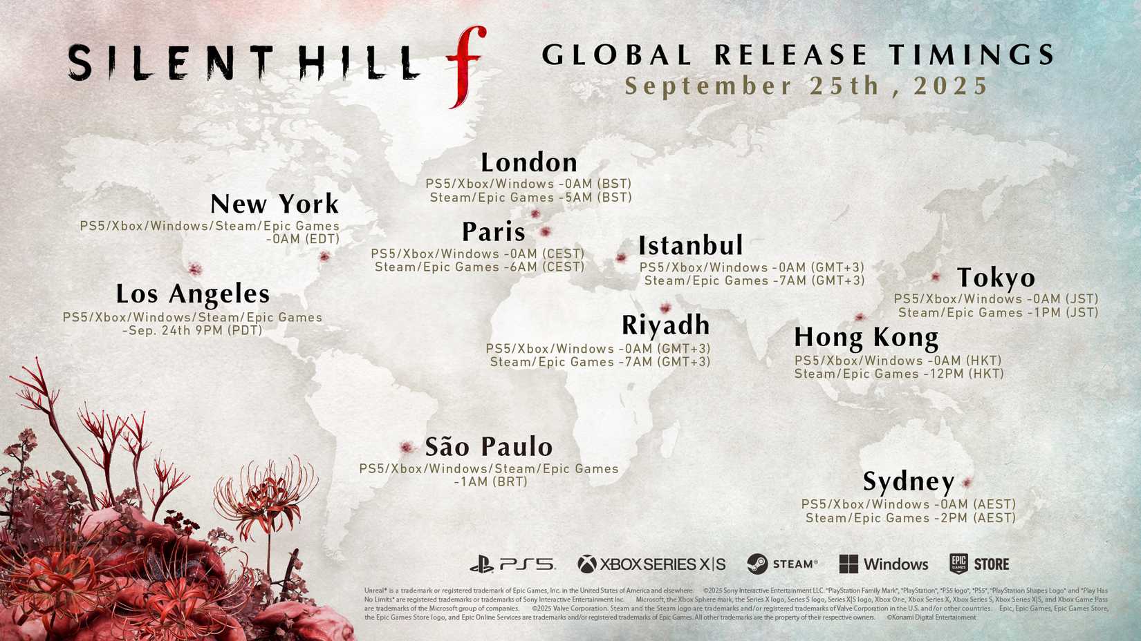 Tempos de lançamento de Silent Hill F