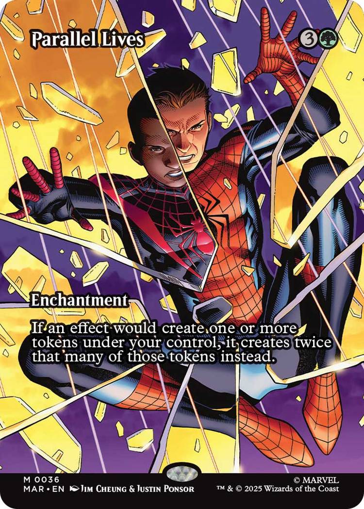 Cartão Mágico de Vidas Paralelas do Conjunto do Homem-Aranha