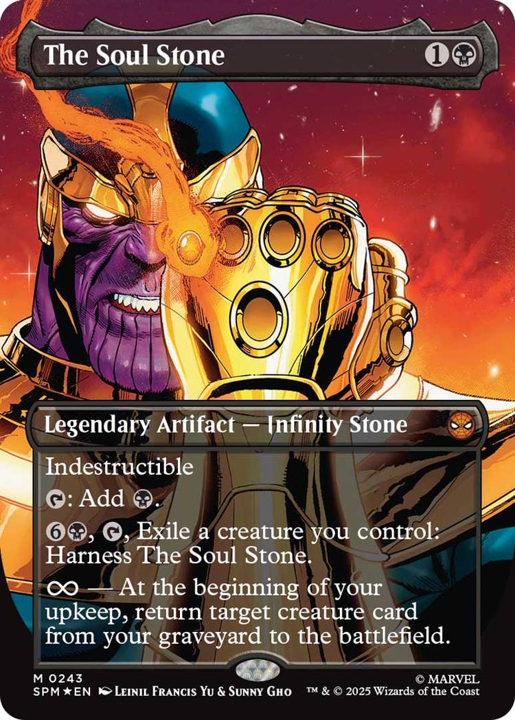 O cartão de pedra da alma do MTG Marvel Spider Man Set