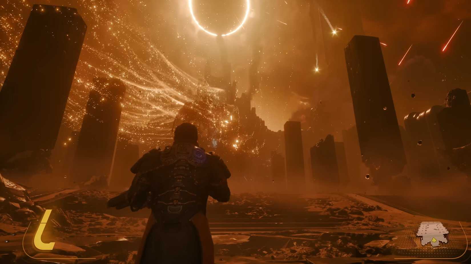 Um screengrab do trailer de jogabilidade de Saros
