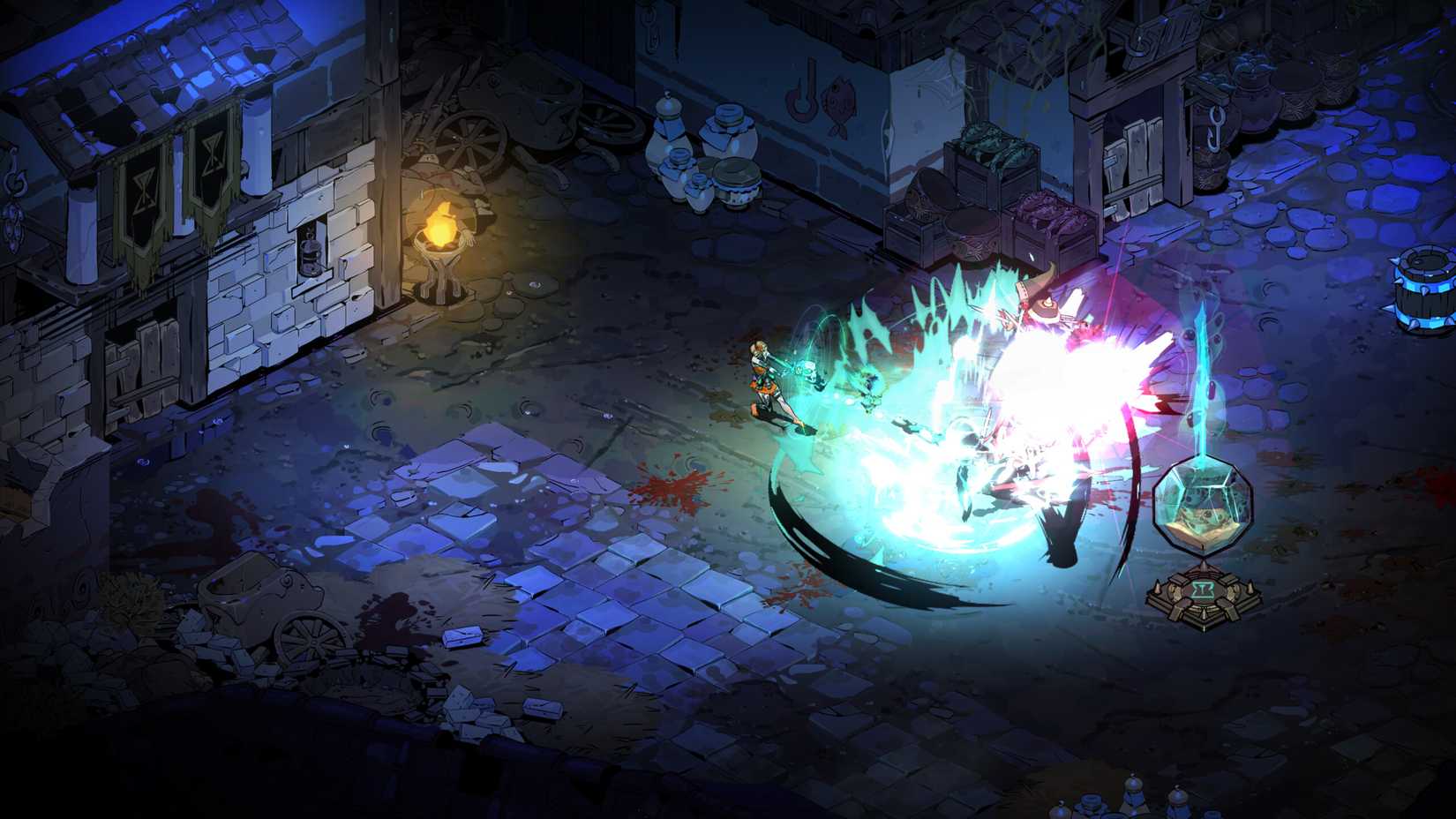 Melinoe ataca um inimigo em Hades 2.