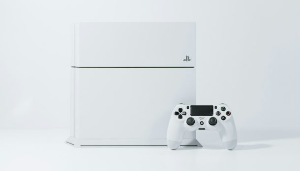 white Sony PS4 Original with controller