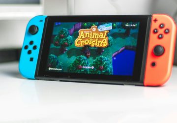 blue nintendo switch game console