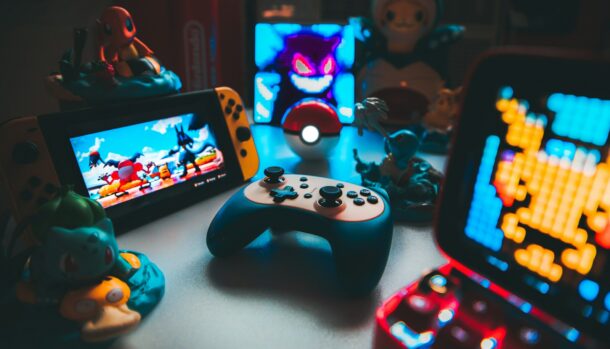 a group of toys on a table