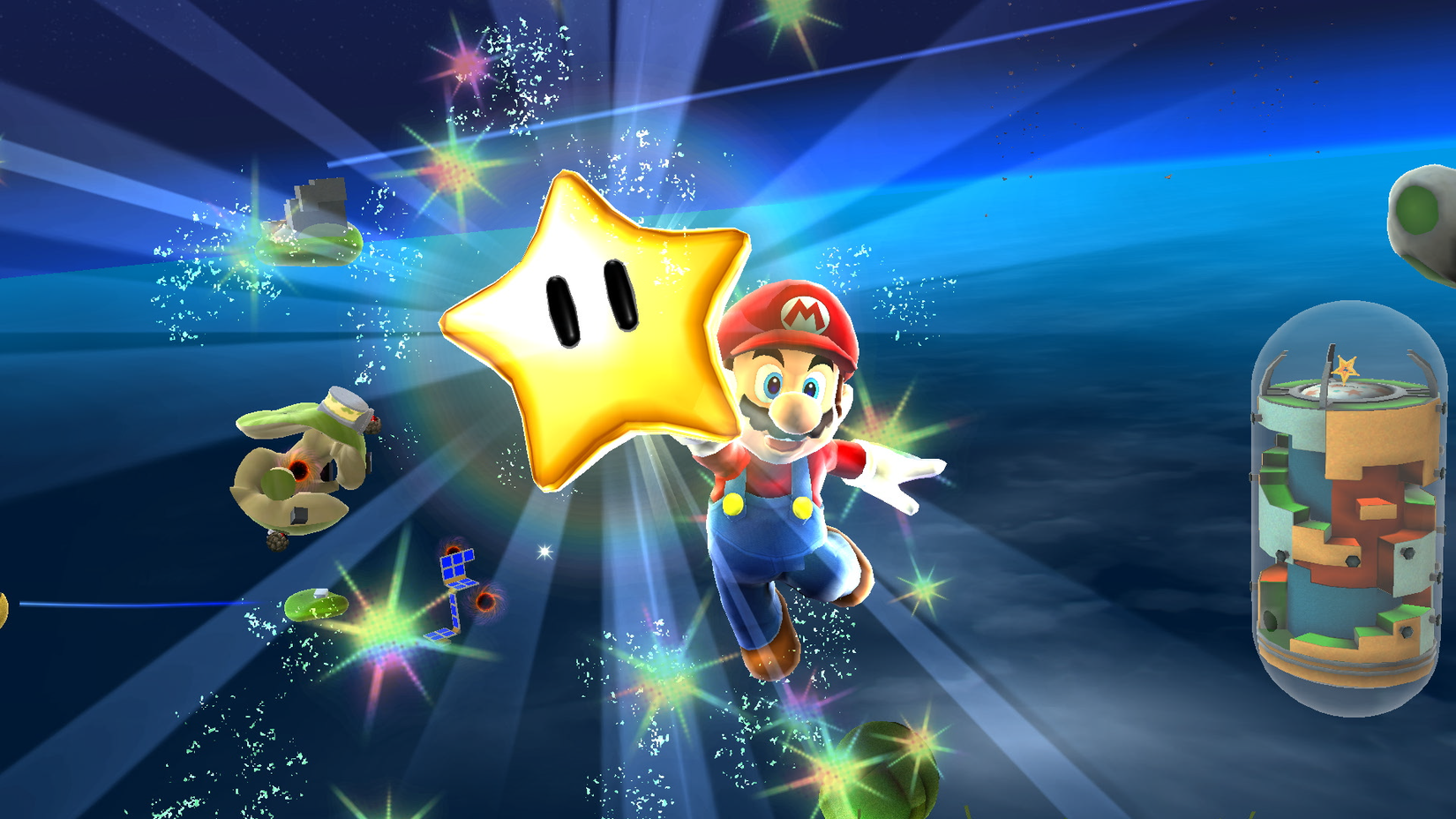 Mario recebe uma estrela no espaço em Super Mario Galaxy