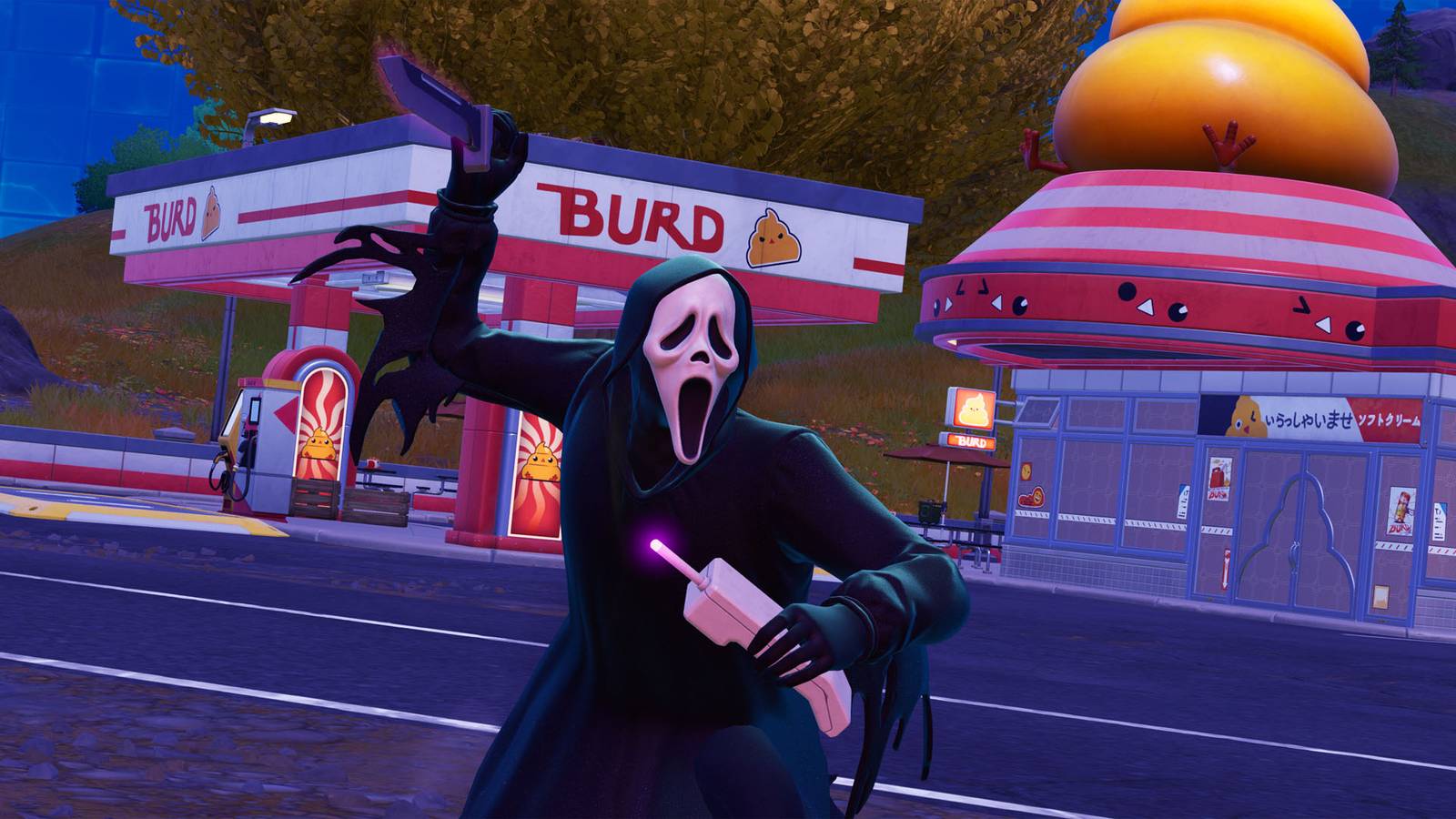 Ghostface conforme aparecem em Fortnite.