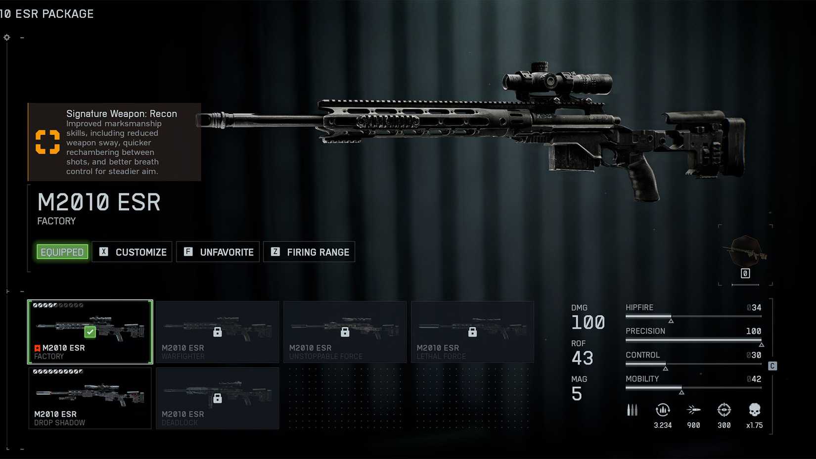 O rifle de precisão M2010 ESR conforme aparece no Battlefield 6.