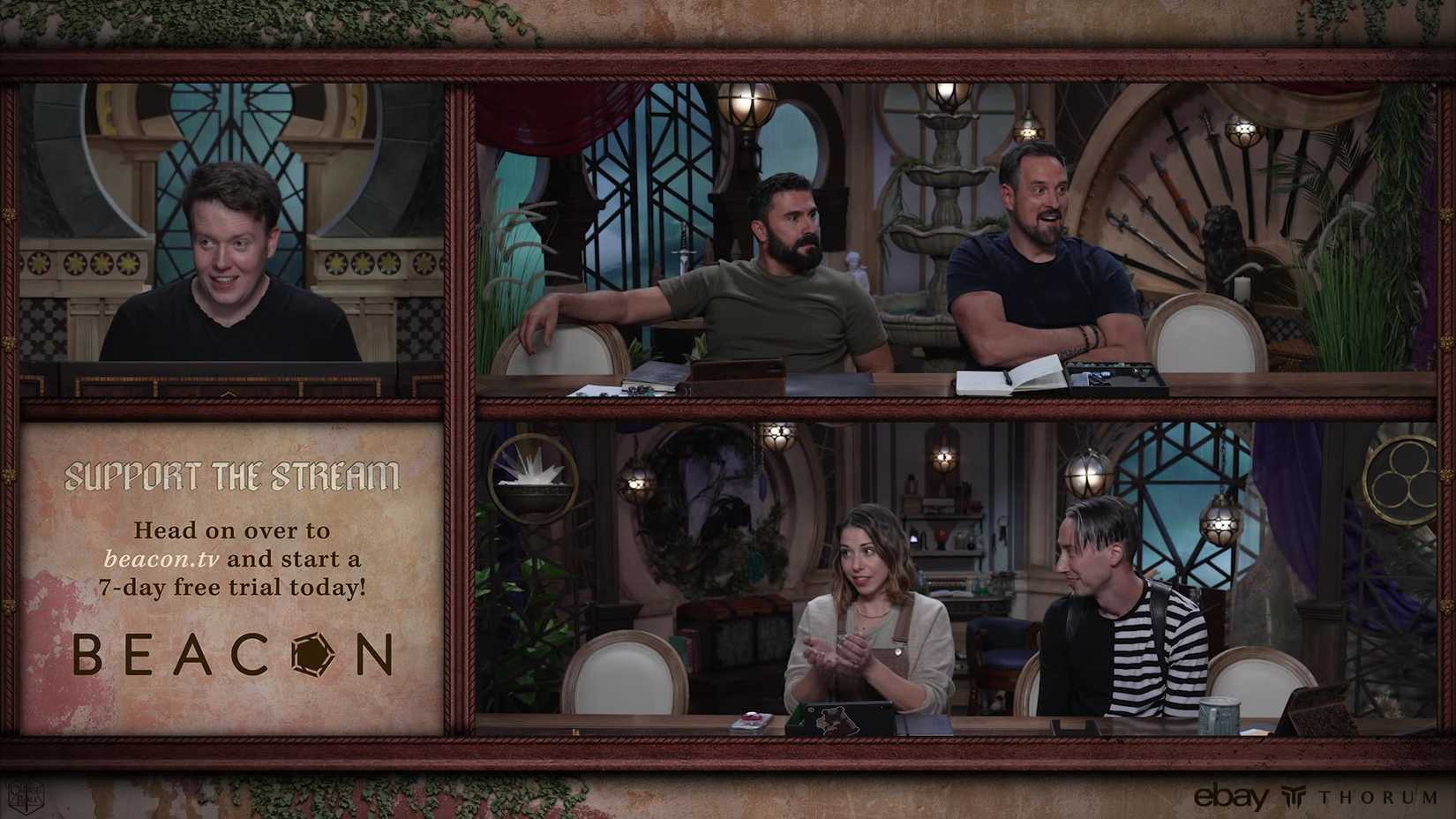 Uma imagem apresentando vários jogadores importantes no episódio 1 da campanha 4 do Critical Role.