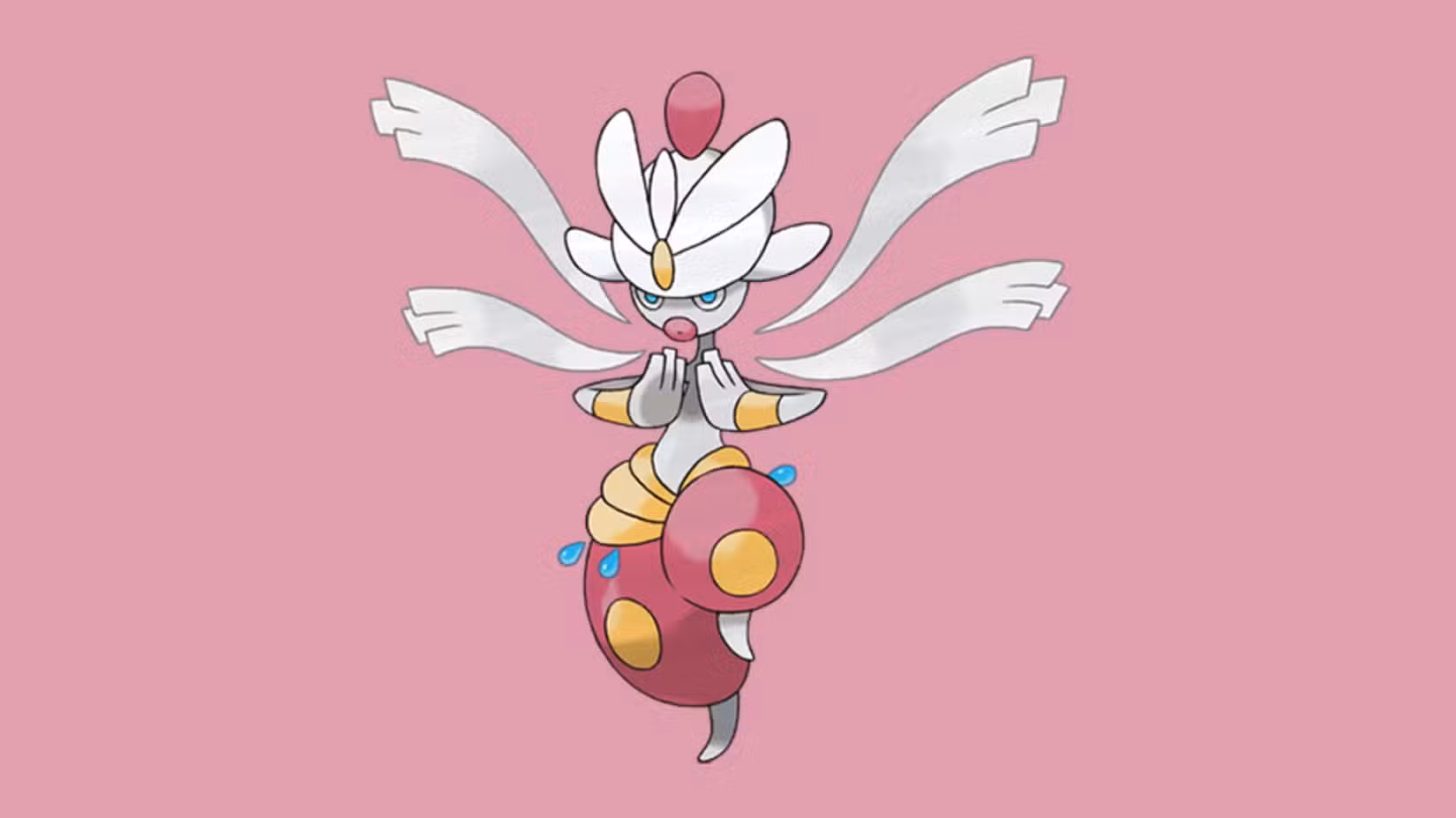 Mega Medicham em um fundo rosa