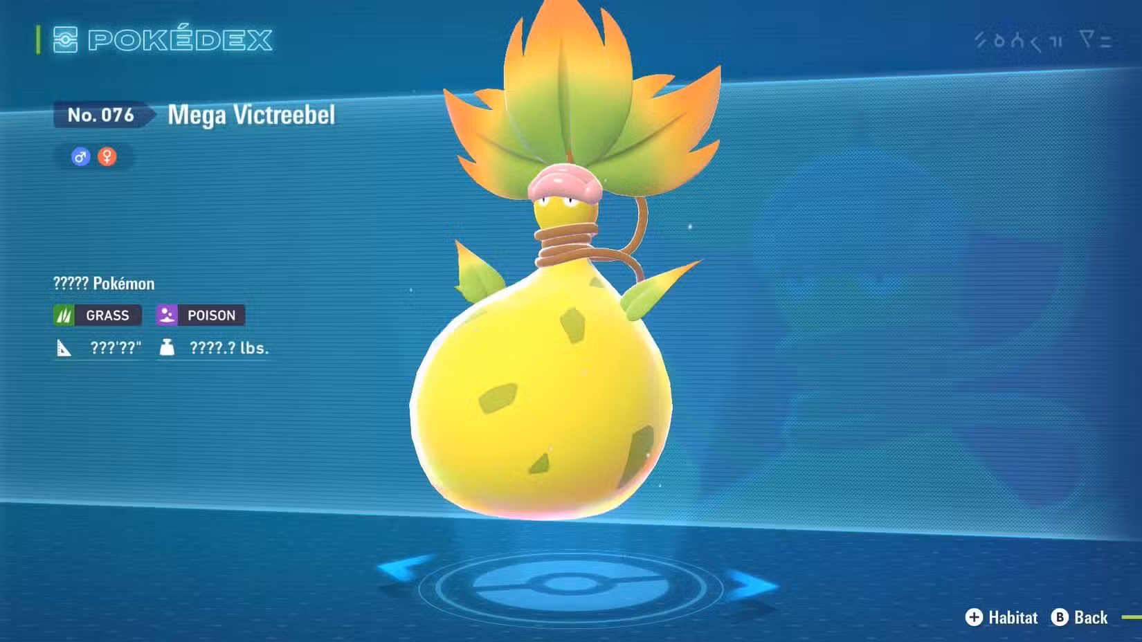 Mega Victreebel aparece na pokedex de Pokémon Legends: ZA.