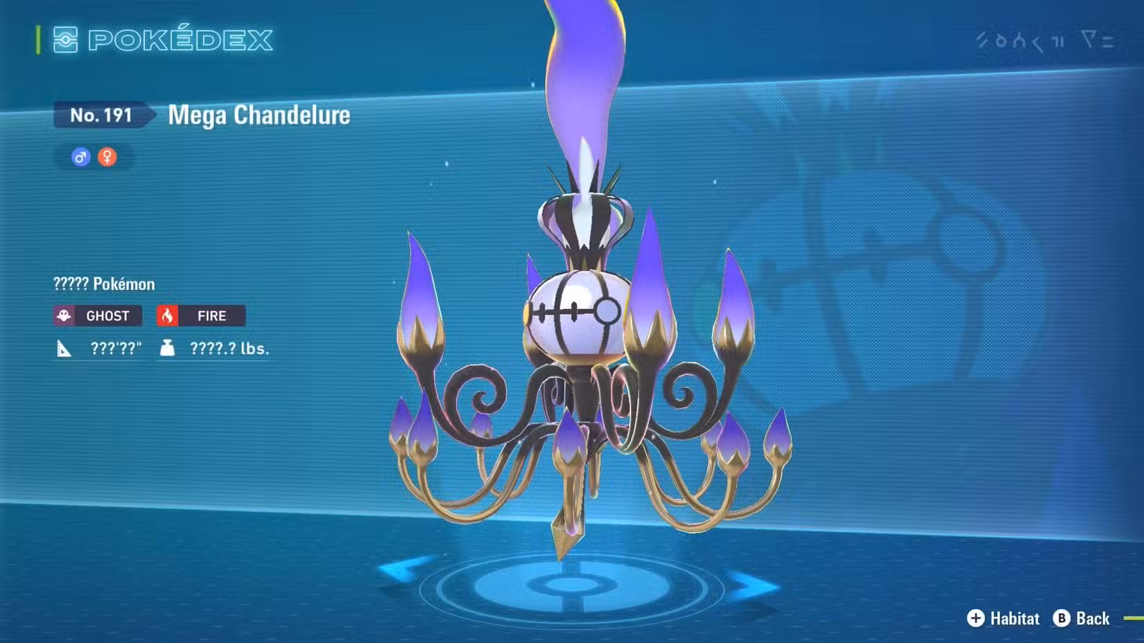 Mega Chandelure aparece na Pokédex em Pokémon Legends: ZA.