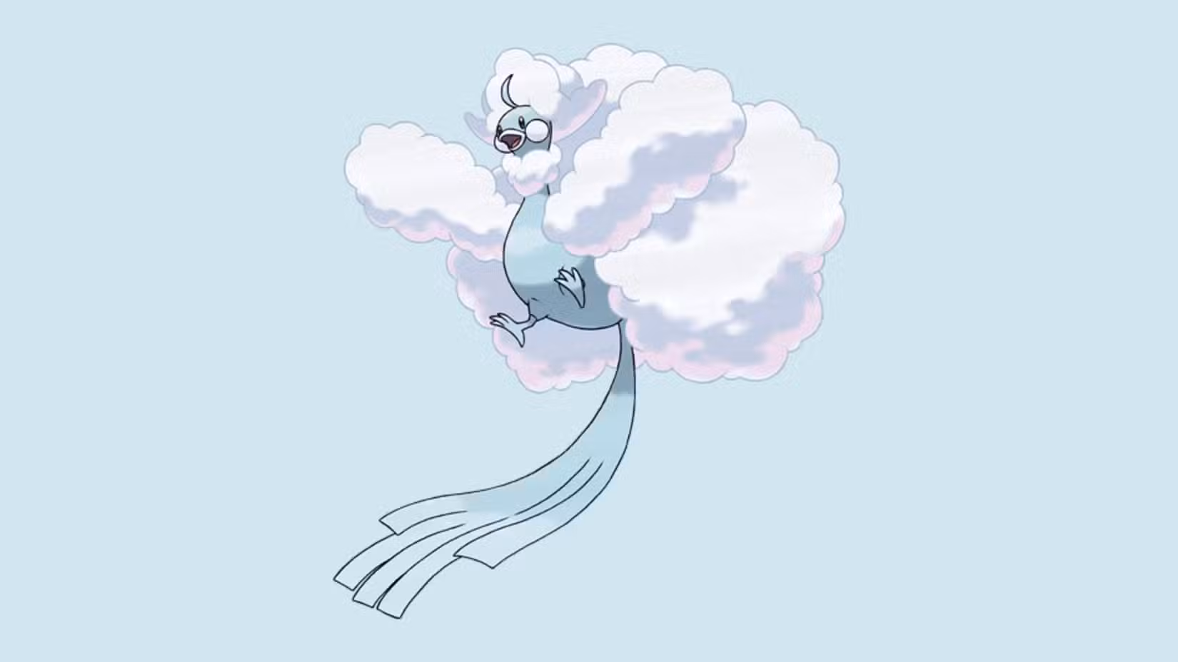 Mega Altaria em fundo azul