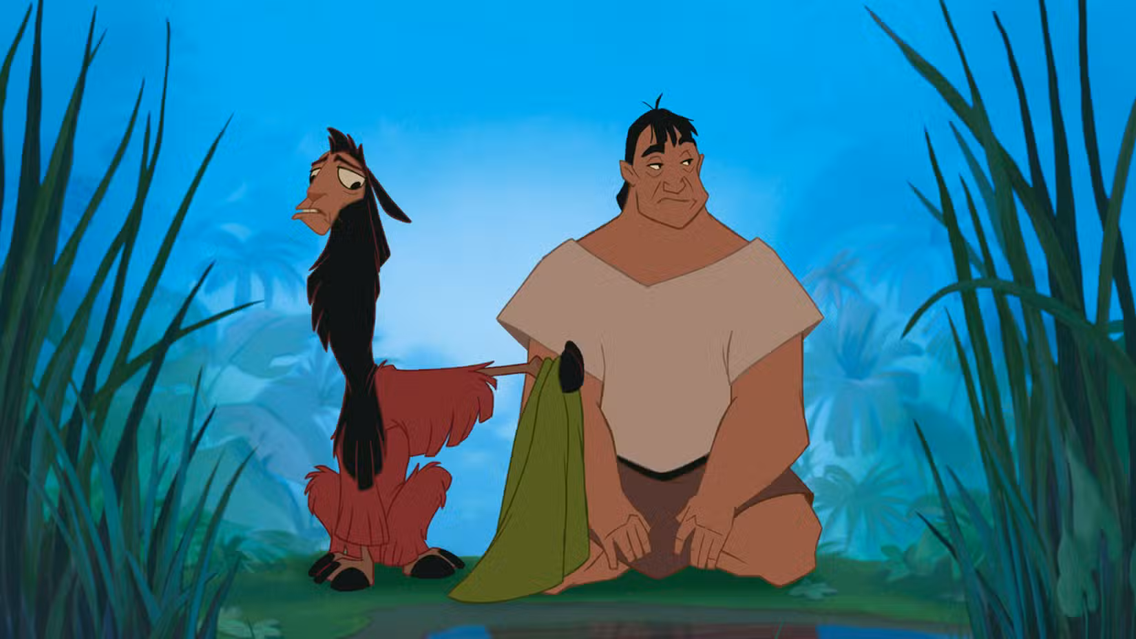 Kusco e Pacha tentando se dar bem no Emperor's New Groove