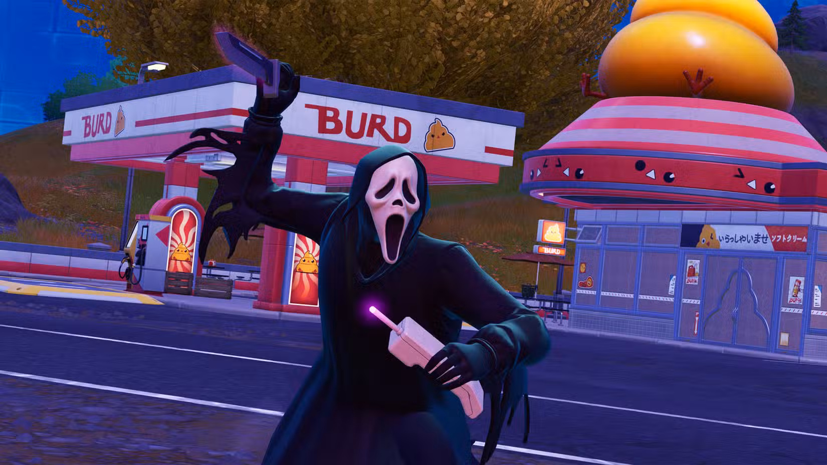Ghostface conforme aparecem em Fortnite.