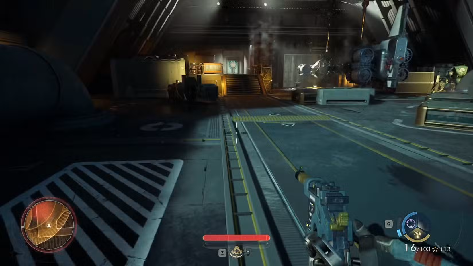 Uma captura de tela de The Outer Worlds 2 mostrando o caminho que você deve seguir após limpar a área inicial na rota Central Dispatch