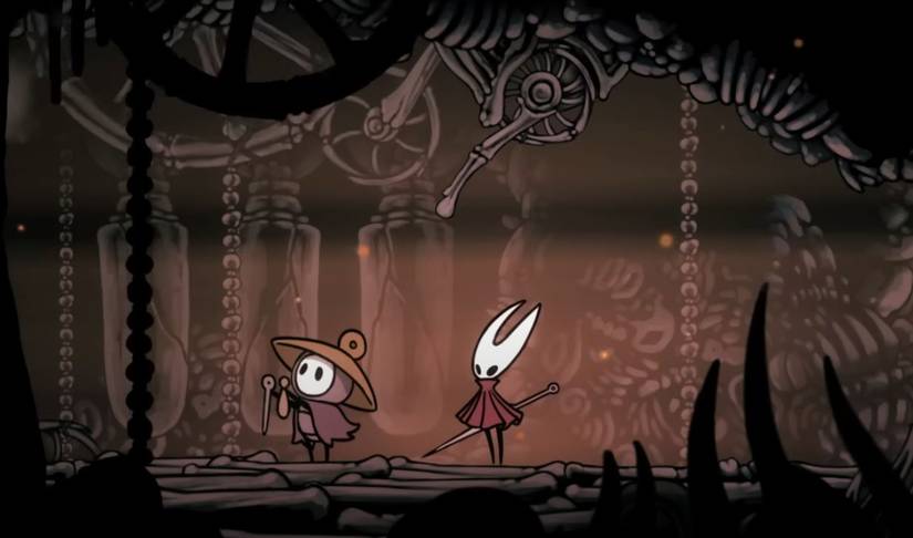 O protagonista de Hollow Knight: Silksong fica ao lado de Sherma, um bug de coração puro que rapidamente se tornou um favorito dos fãs. 