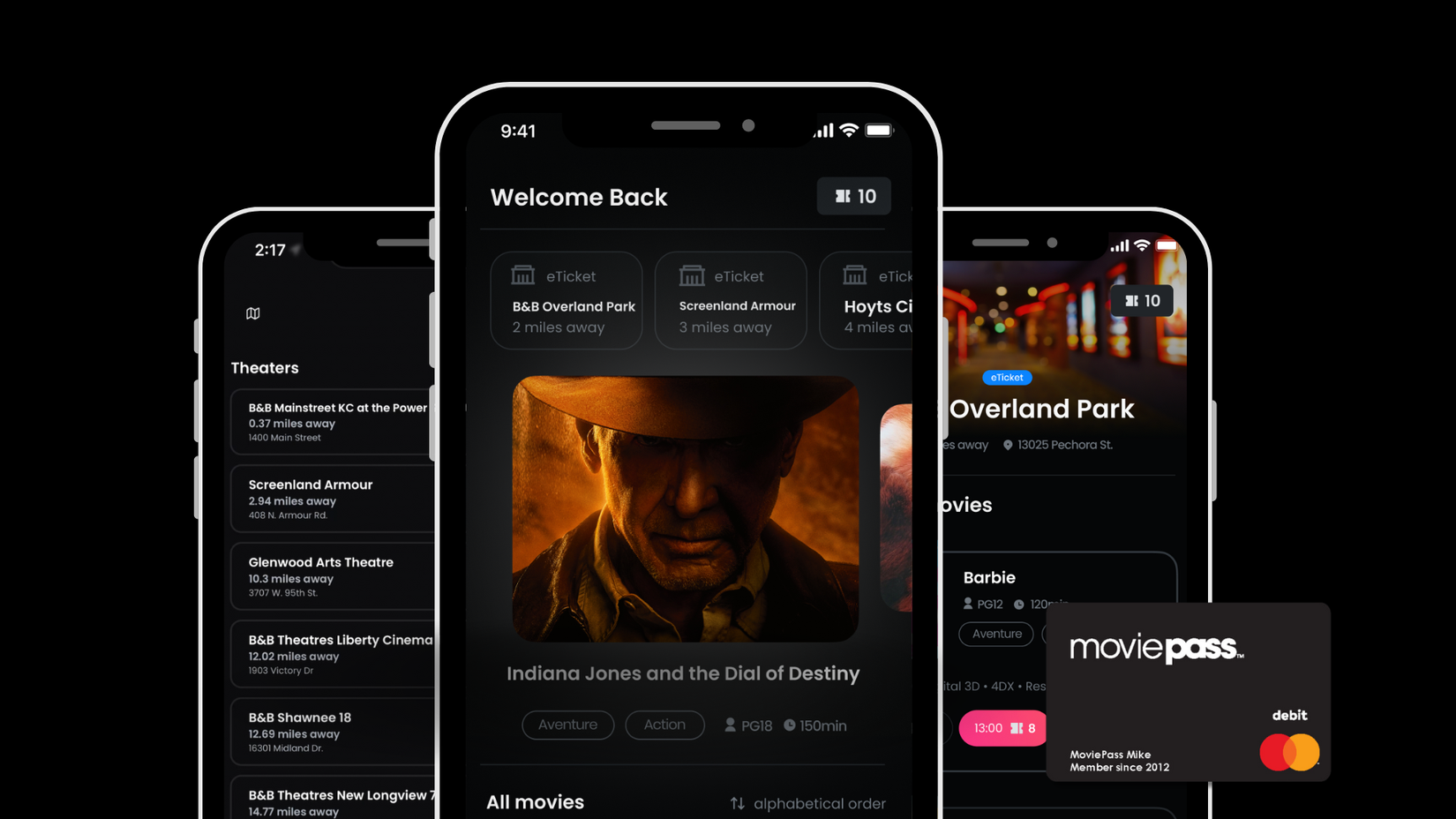 Um iPhone mostrando o rosto de Indiana Jones como promoção para o MoviePass