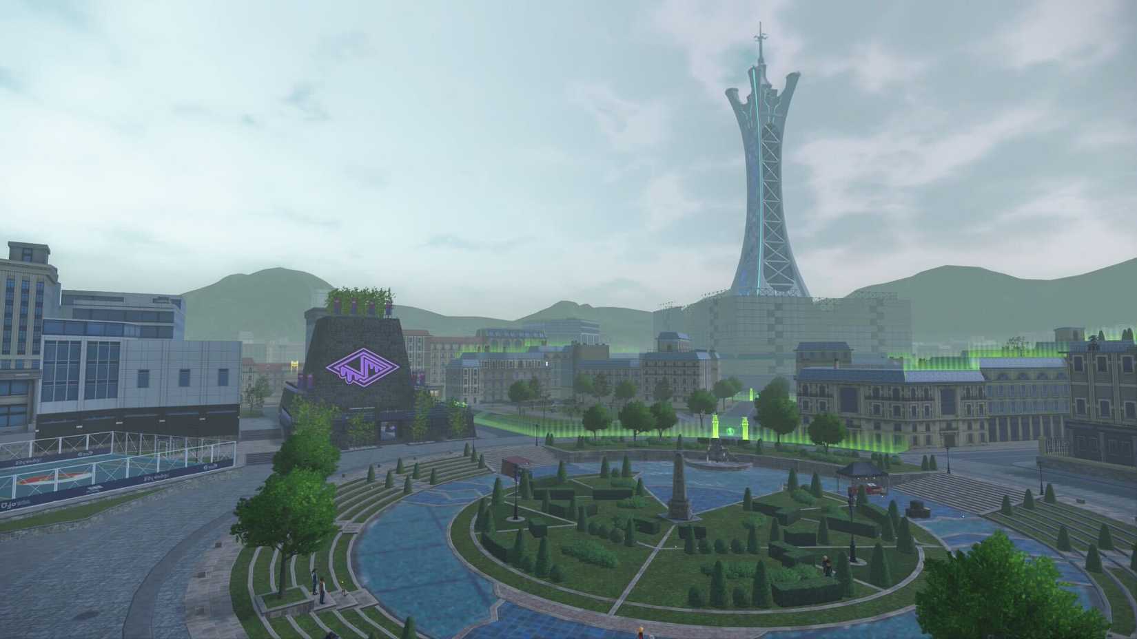 Uma vista da cidade de Lumiose aparece em Pokémon Legends: ZA.