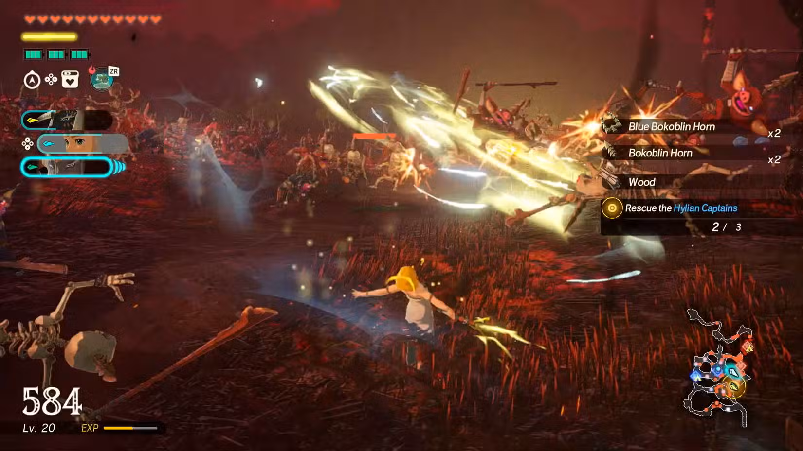 Zelda no meio de um combo em Age of Imprisonment