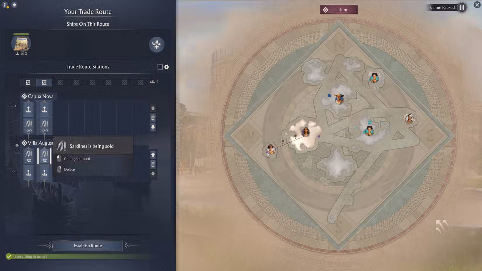 Uma nova rota comercial é estabelecida no Anno 117: Pax Romana.