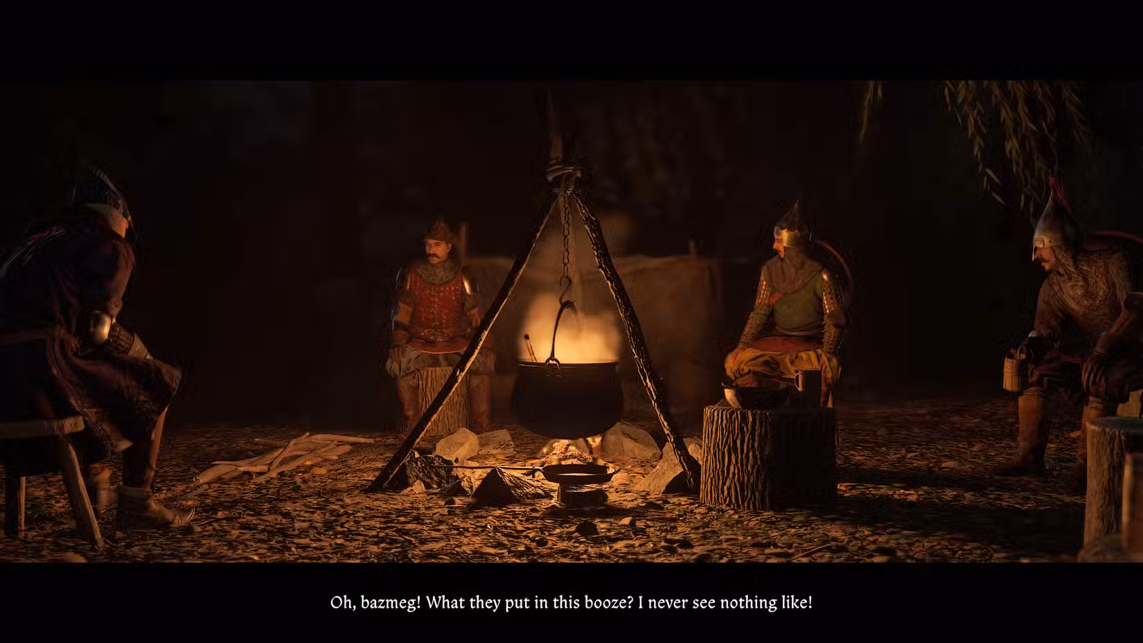 Cumans dando uma festa em Kingdom Come: Deliverance 2.