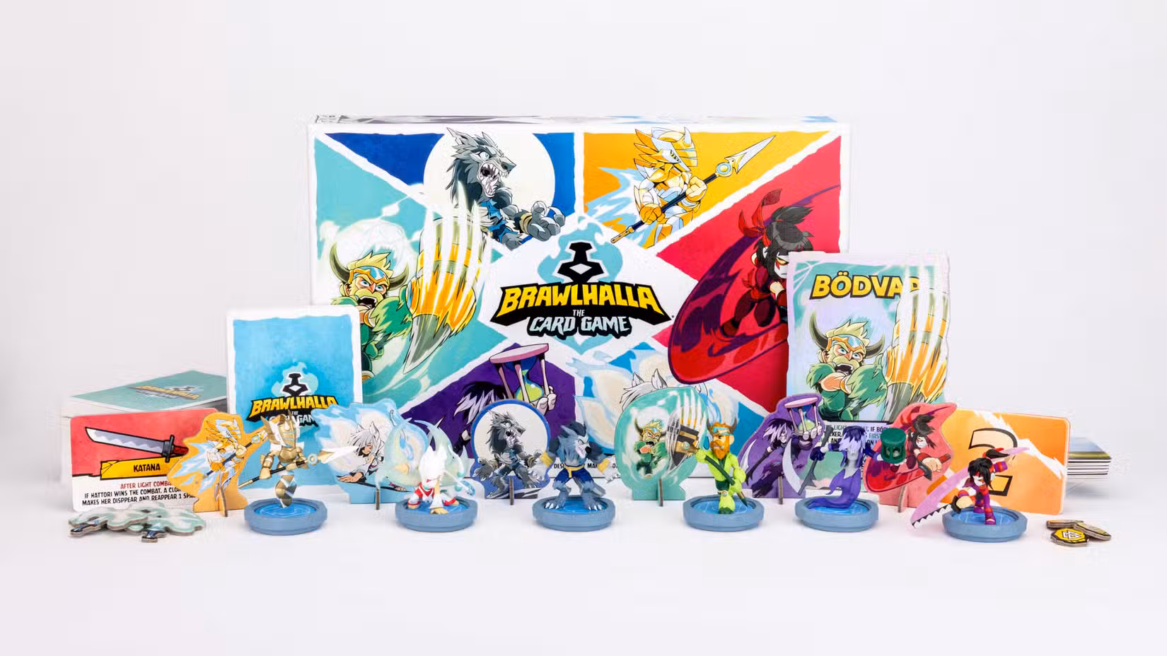 Brawlhalla: a caixa e os componentes do jogo de cartas